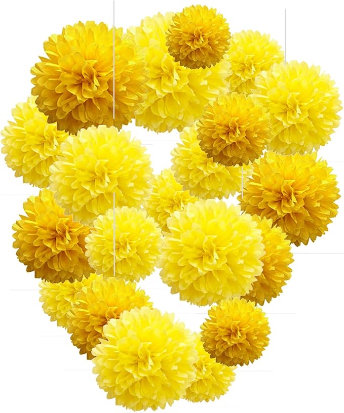 Capesaro Yellow Paper Pom Poms by Capesaro