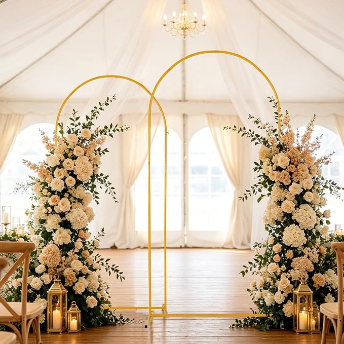 Vincidern 2pcs Metal Wedding Arch Backdrop Stand 6.6FT, Party Arch Stand - Image 2