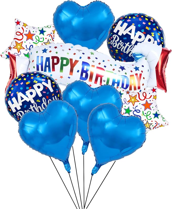 Birthday Decoration Set Colorful Happy Birthday Banner Balloon by OSAMUHA
