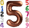 40 Inch Brown Number 5 Balloon Birthday Party Decorations by Hadoife
