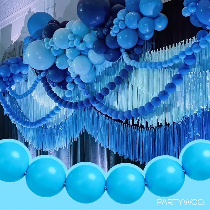 PartyWoo Light Blue Linking Balloons 100pcs 12 Inch Blue Link Balloons | - Image 3
