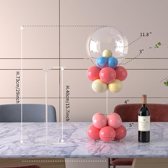 12 Pack Clear Acrylic Balloon Stand 15.75 inch Party Centerpiece Kit - Image 5