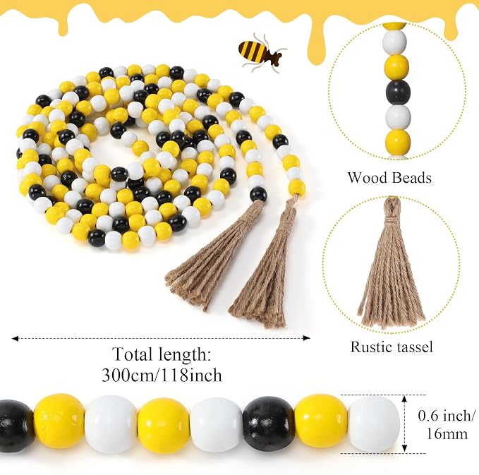 Equsion Wooden Bead Garland - Image 2