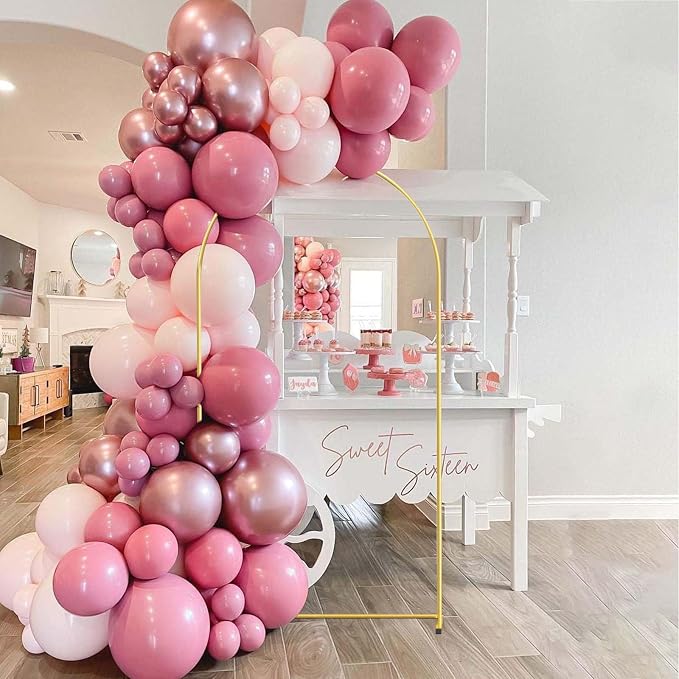 7.2FT Gold Metal Arch Backdrop Stand, Square Balloon Arch Stand Wedding Frame - Image 6