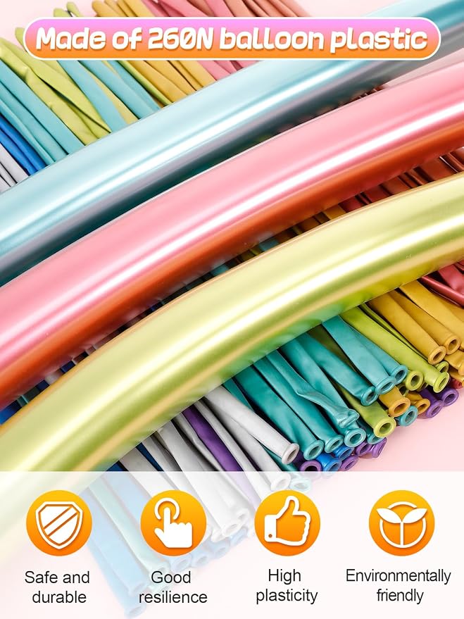 Apipi 100 Pcs Premium Latex 260 Balloons Kit - Image 3