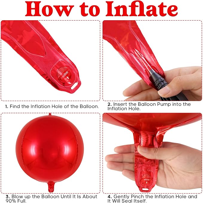 Metallic Red Balloons, 22 Inch Large Sphere Round Balloons - Image 7