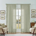 Light Sage Green Linen Ruffled Curtains by TERLYTEX