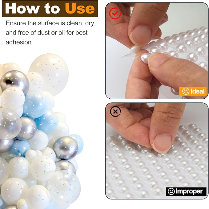 820Pcs Self Adhesive Pearl Stickers - Image 5