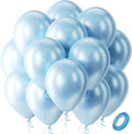Bezente Pearl Light Blue Latex Round Helium Party Balloons 100 Pack 12 inch | by Bezente