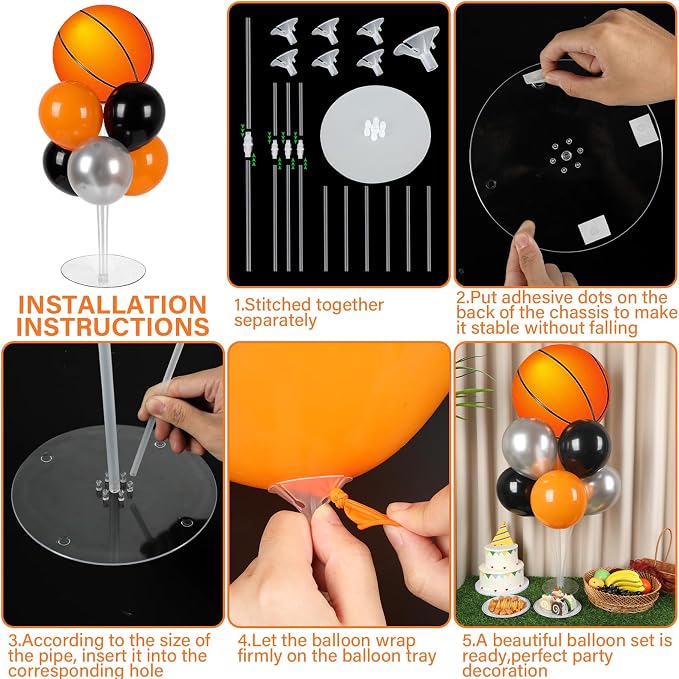 4 Sets Basketball Party Balloon Stand Kits - Image 3
