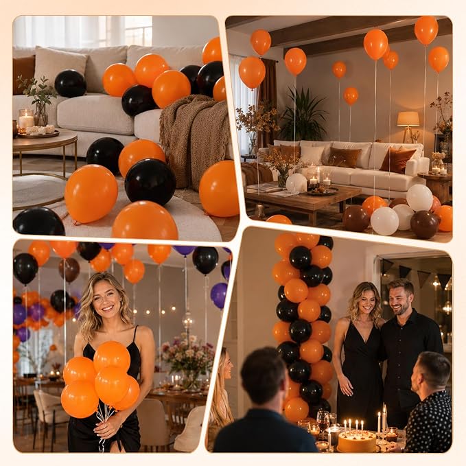Orange Balloons, 12 Inch Burnt Orange Helium Latex Balloon | 30 Pack Matte - Image 6