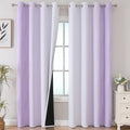 Lilac and Greyish White Blackout Curtains 96 Inches Long, Full Room Darkening by ESTELARTEXTILER