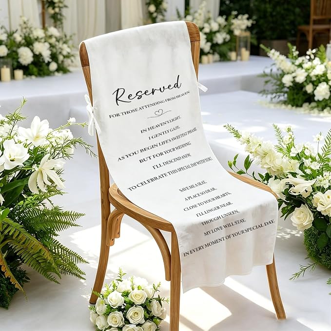 Reserved Memorial Wedding Chair Sign In Loving Memory Wedding Chair Sign - Image 2