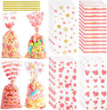 COQOFA 100 Pcs 5"X11" Cello Cellophane Treat Bags Party Favor bags Pink Candy by COQOFA