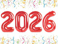 2026 Balloon Numbers Party Decorations, 40In Red Balloons | Eye-catching by Mluchee