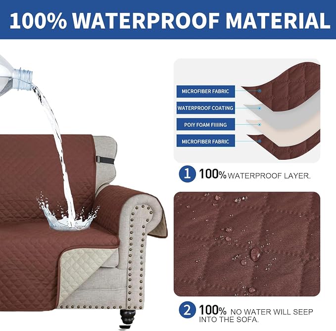 XINEAGE Quilted Sofa Cover Waterproof Couch Covers - Image 5
