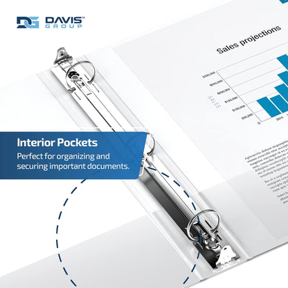 Premium Economy 6-Pack 3-Ring Binders for School or Office, Round-Ring Binders, 1.5 Inch, White