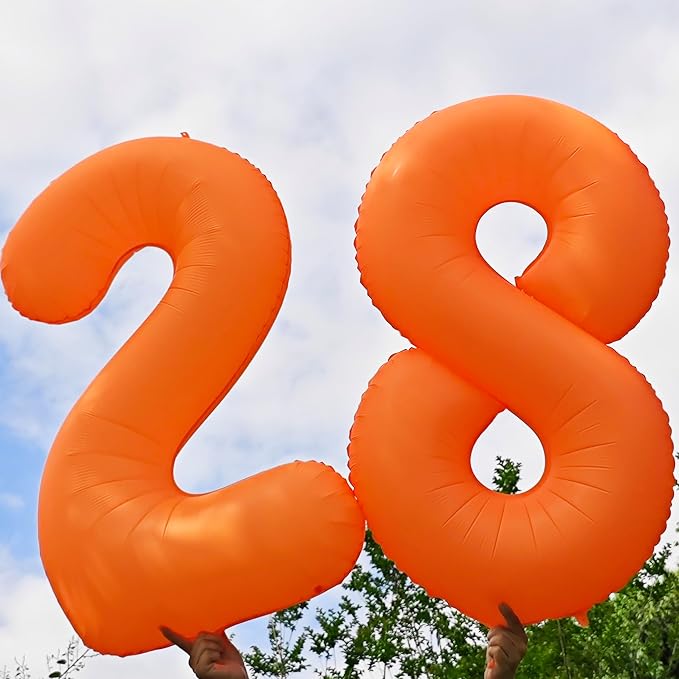 Orange Birthday Number 5 Balloon 40 inch Fluorescent Orange Number 5 | Helium - Image 6