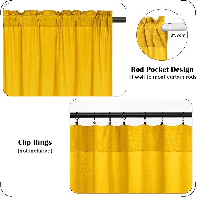 Farmhouse Cotton Linen Curtains - Image 5