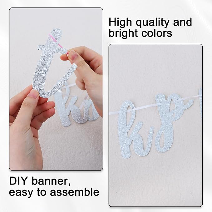 BEISHIDA Glitter Silver 116 PCS A-Z DIY Letter Banner Kit Make Your Own - Image 6