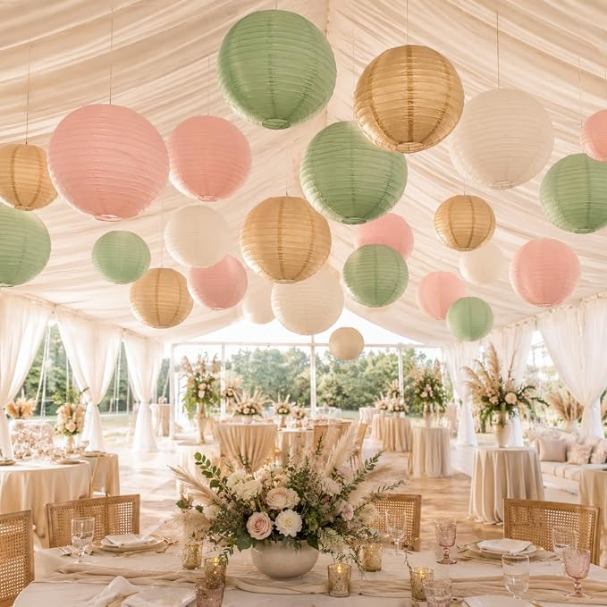ADLGG 21 Pcs Paper Lanterns Decorative Sets - Image 6