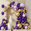 103pcs Purple and Gold Balloon Garland Arch Kit, 18/12/10/5 Inch Metallic Gold by ZizasAry