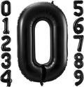 Black 0 Balloon Number, 40 Inch Number 0 Balloon Large Black 0 Foil Mylar by BBPOOL