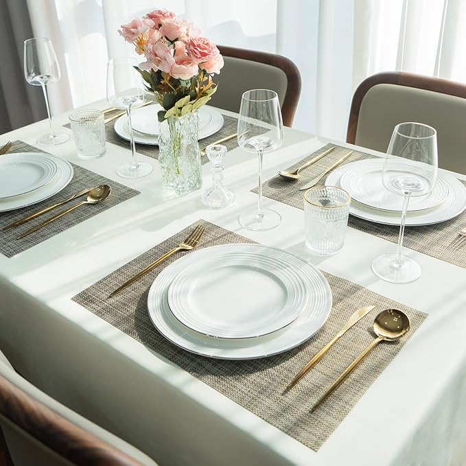 Placemats Set of 6 Vinyl/Plastic Woven Place Mats - Image 6