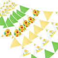 G2PLUS Sunflower Bunting Banner, 39Ft Yellow Green Triangle Pennant Garland by G2PLUS