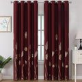Burgundy Red Blackout Curtains for Living Room 108 Inches Long, Room Darkening by ESTELARTEXTILER