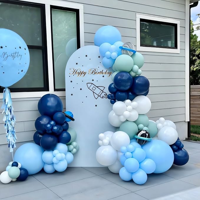 Pastel Blue Balloons Different Sizes 135pcs 18 12 10 5 Inch Baby Blue Balloon - Image 6