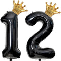 40 inch Large Black 12 Balloon Number by Unknown