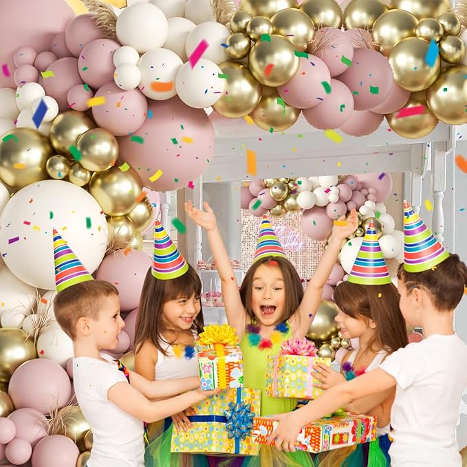 MEBAY Pink White Gold Balloons Arch Kit - Image 4