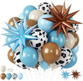 Biapian Cow Print Balloons, 12 Inch Light Blue Brown Cow Balloons Sand White by BIAPIAN