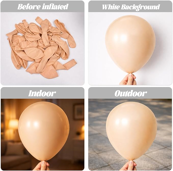 Voircoloria 105pcs Blush Party Latex Balloons, 12inch | - Image 3