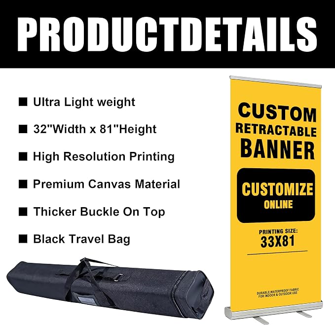 Customized Retractable Banner Aluminum Alloy Frame Portable, Suitable - Image 2