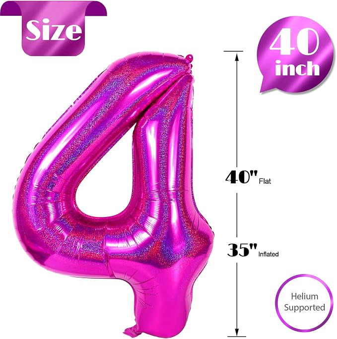 Laser Hot Pink 4 Balloon - Image 5