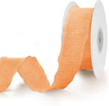 Orange Ruffle Ribbon, 1-1/2 Inch x 10 Yards Chiffon Silk Ribbons | Crinkle by Unknown