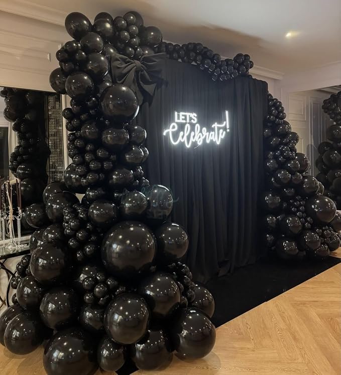 Black Balloons 50Pack 12 Inch Black Latex Party Balloons - Image 5