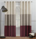 EXCLUSIVE HOME Chateau Striped Faux Silk Grommet Top Curtain Panel Pair by TownCountryLiving