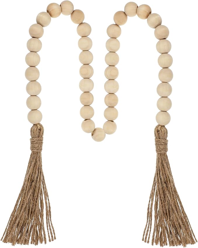 34in Farmhouse Wood Beads Garland by Unknown