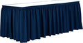 Ultimate Textile Pleat Polyester Fabric Table Skirt - Machine Washable Flame Resistant with Clips for Events, Weddings & Trade Shows, Cut & Sewn in Paterson, NJ - Royal, 17' Shirred Pleat
