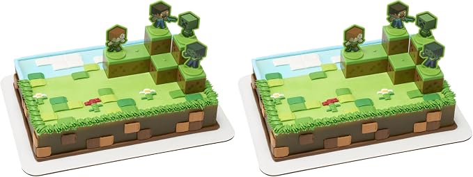 DecoSet® Mobs Beware Minecraft Cake-Topper, 6-Piece Stackable Cake-Decoration by Decopac
