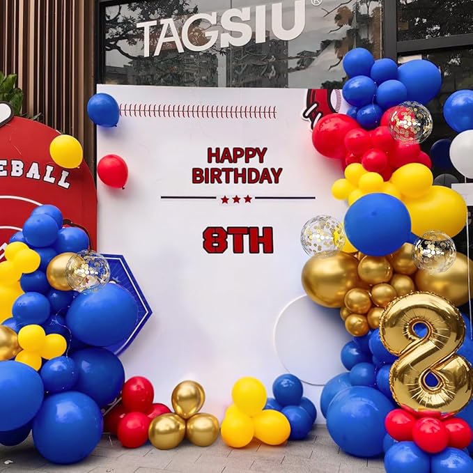 Red Blue Yellow Balloons Garland Arch Kit - Image 4