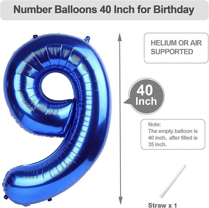 Numbers 18 Balloon 40Inch Blue Balloons - Image 5