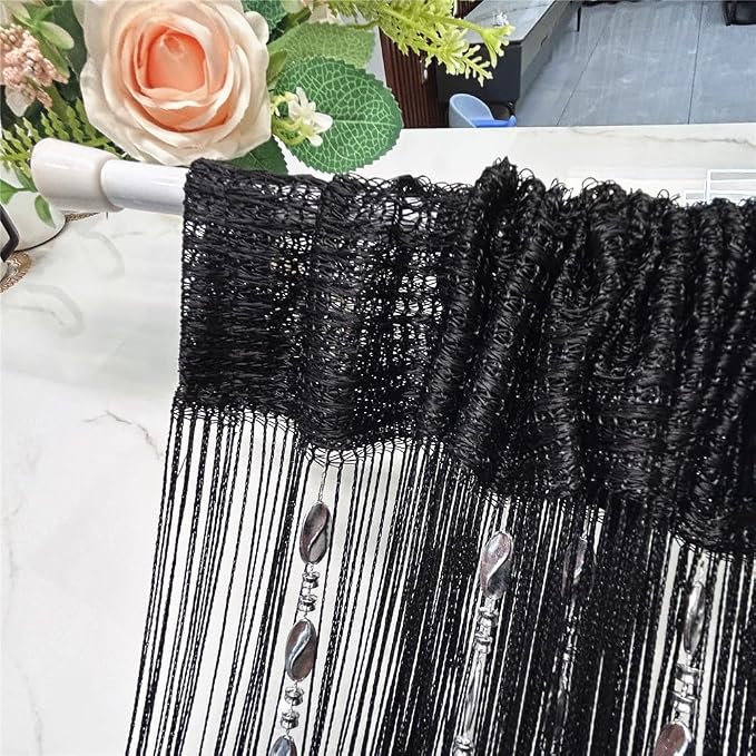 ave split 100cmX200cm Decorative Door String Curtain Beads Wall Panel Fringe - Image 3