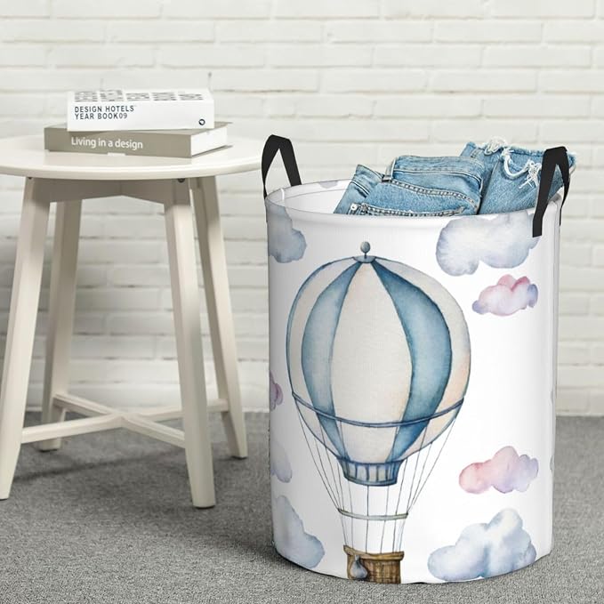 Hot Air Balloon Round Laundry Hamper Cute Storage Basket Toys Clothes Organizer - Image 7