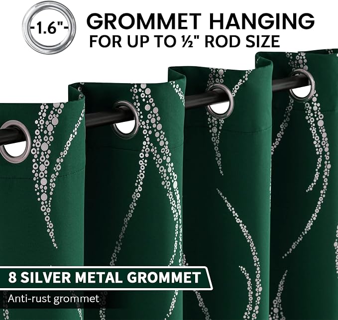 Yakamok Emerald Green Blackout Curtains - Image 3