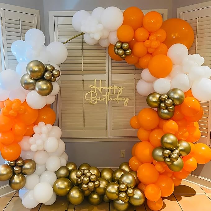 Voircoloria 110pcs Orange Latex Party Balloons, 12inch | - Image 4
