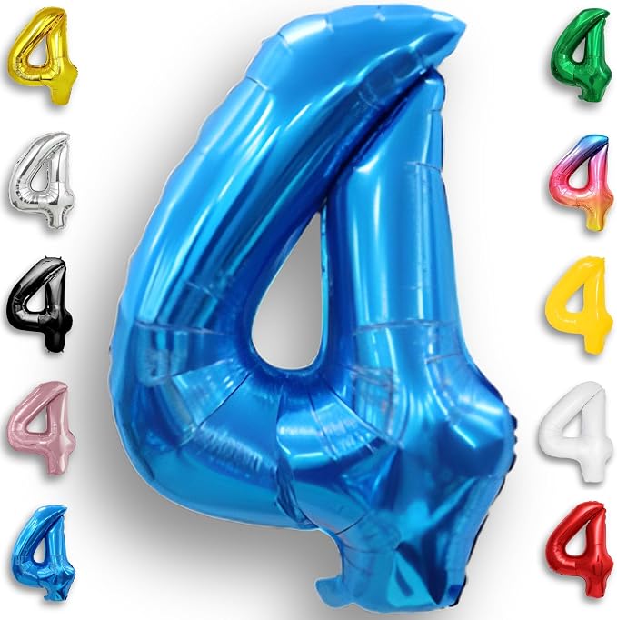 Blue Number Balloon 4 Mylar Foil Balloons 40 inch by Unknown